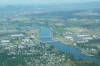 Looking at 3 Bridge Corridor from the east & vicinity.  Anacortes' refineries are in the horizon.